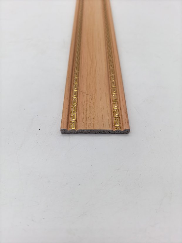 decor line PS Chinese Double-Side Hui Pattern Molding, Gold Inlay Wood Grain Frame Trim