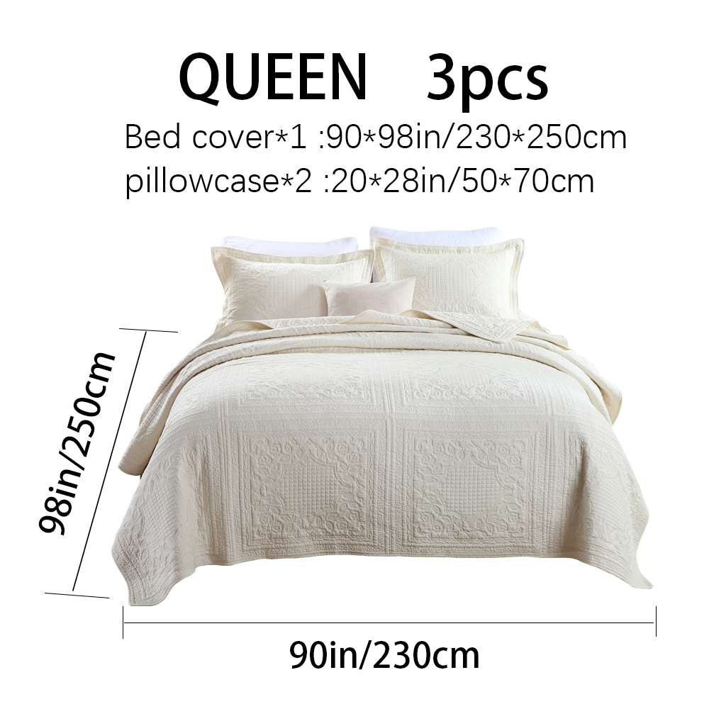 3-Piece Sets Encrypted Quilting Quilt Set Square Flower