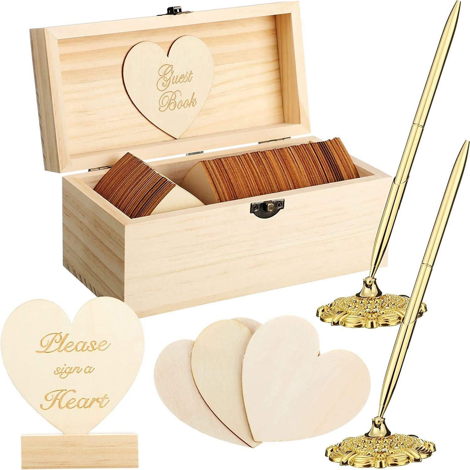 Wedding Supplies 80 Heart-shaped Gifts Festive Creative Wooden Message Box