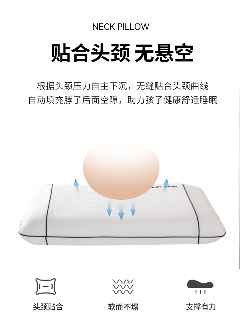 Adult Memory Foam Pillow 70×40×10 cm Bread-Shaped Adult Memory Foam Pillow