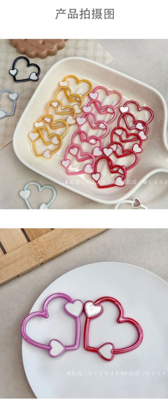 Solid Color Acrylic Beads heart beads-654