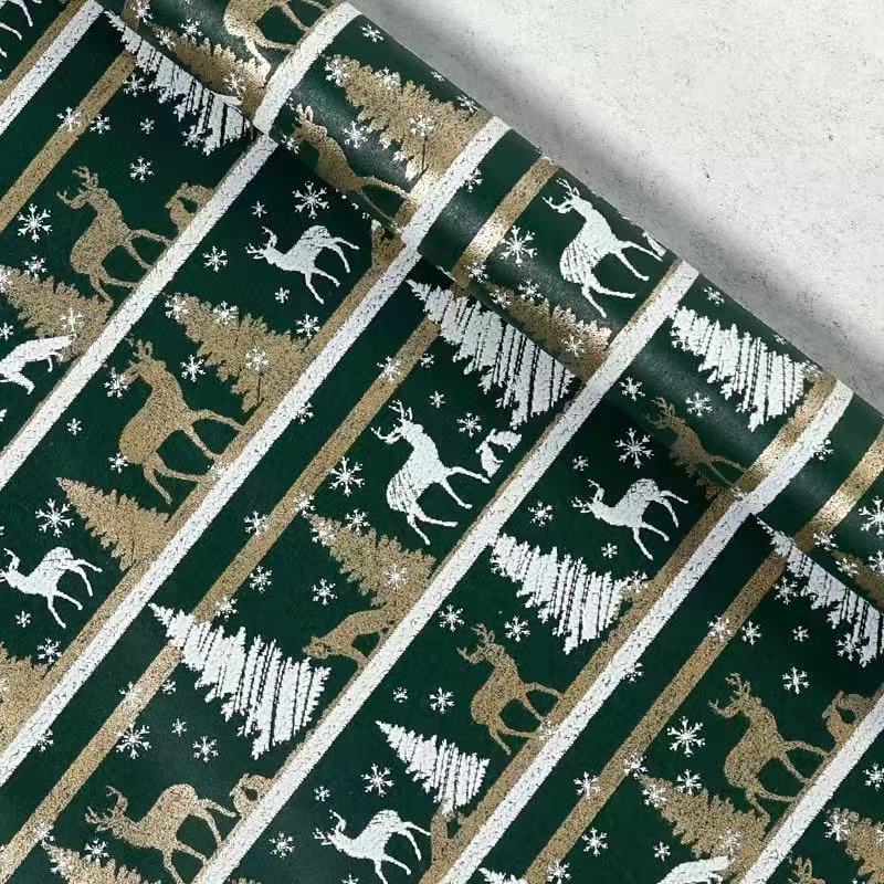 Christmas gift wrapping paper Gold & Silver Metallic Christmas Gift Wrapping Paper