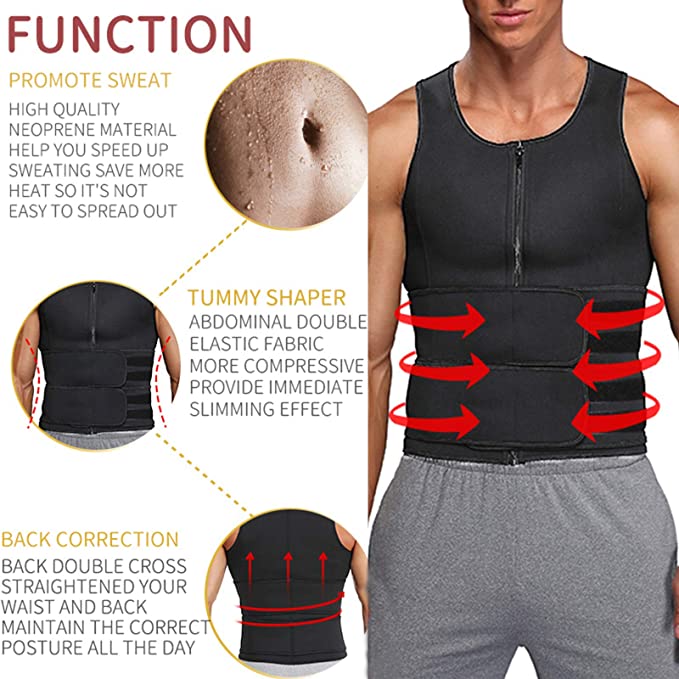 Waist Trainer Men's double-belted vest