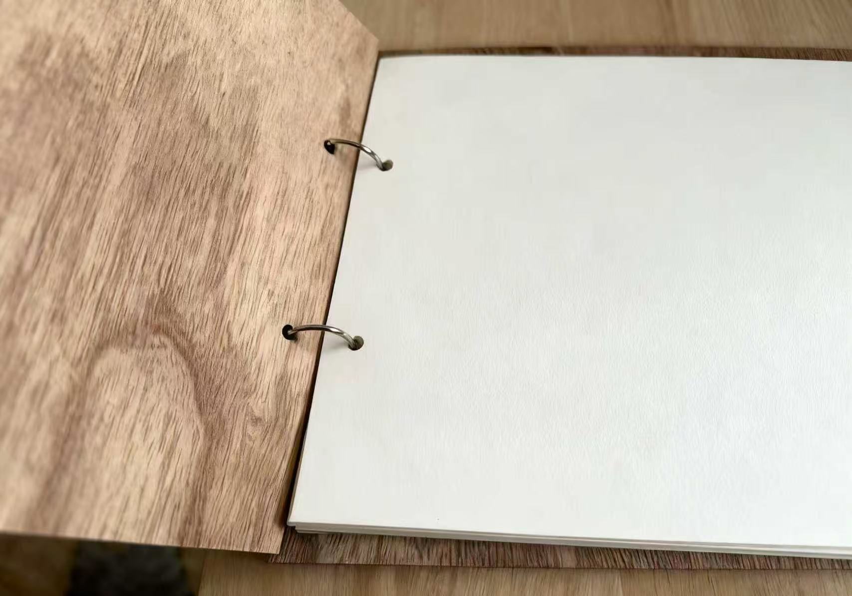 Personalized Photo Album Wooden Guest Book Signature Book Wedding Message Book