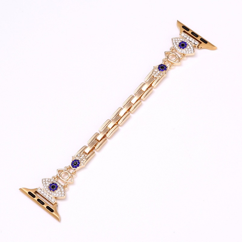 Alloy watch band Evil Eye Rhinestone Metal Strap for Apple Watch All Series