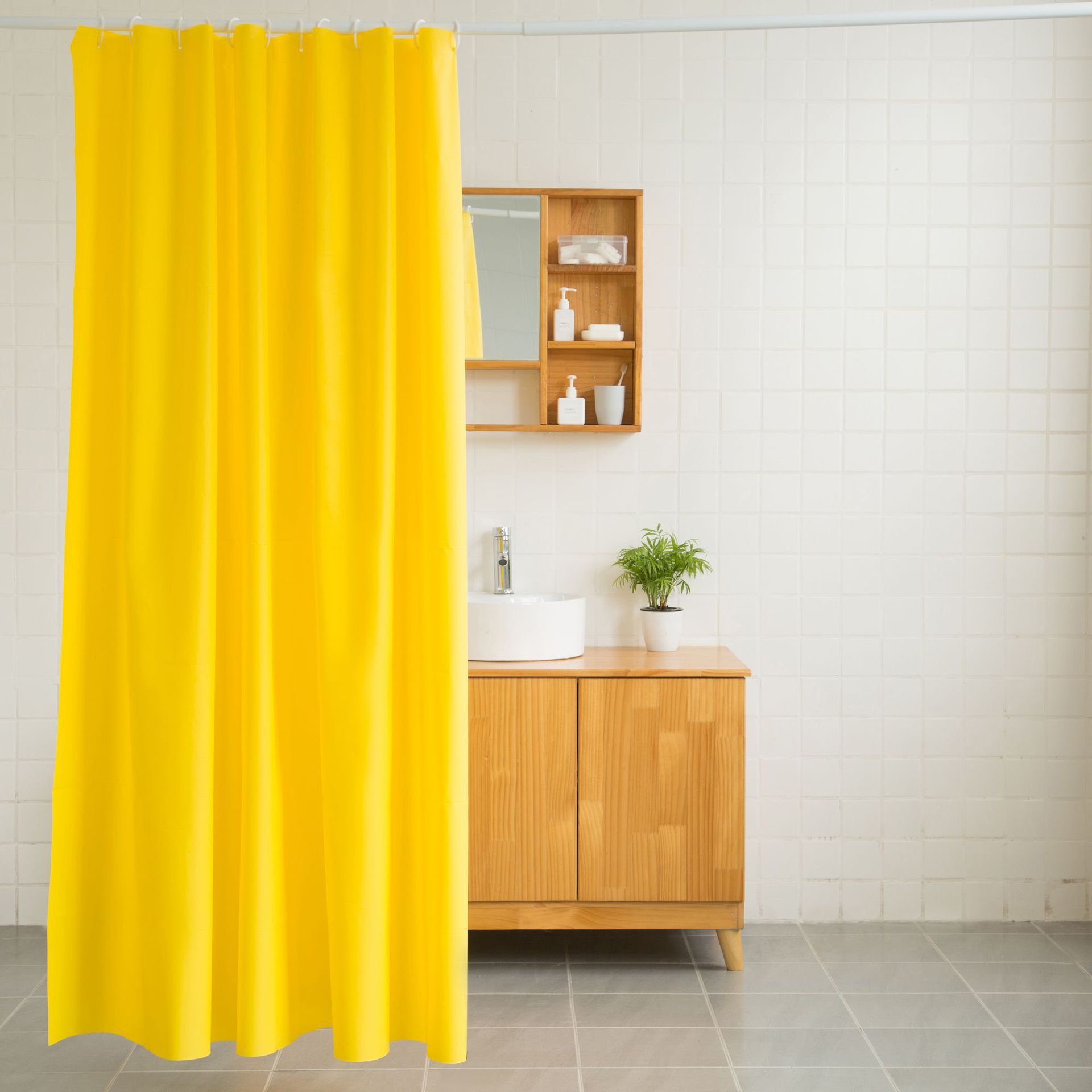 Solid Color PEVA Shower Curtain Thickened Solid Color Shower Curtain