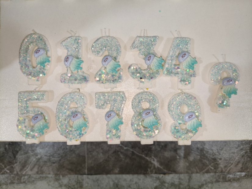 Number Birthday Candles Blue Glitter Jellyfish Number Birthday Candle
