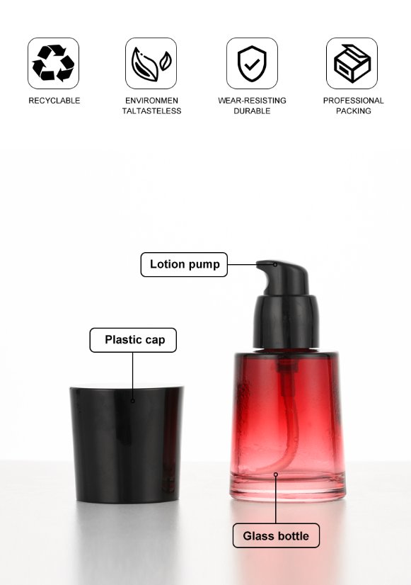 base de maquillaje líquida 30ml Flat Glass Foundation Bottle