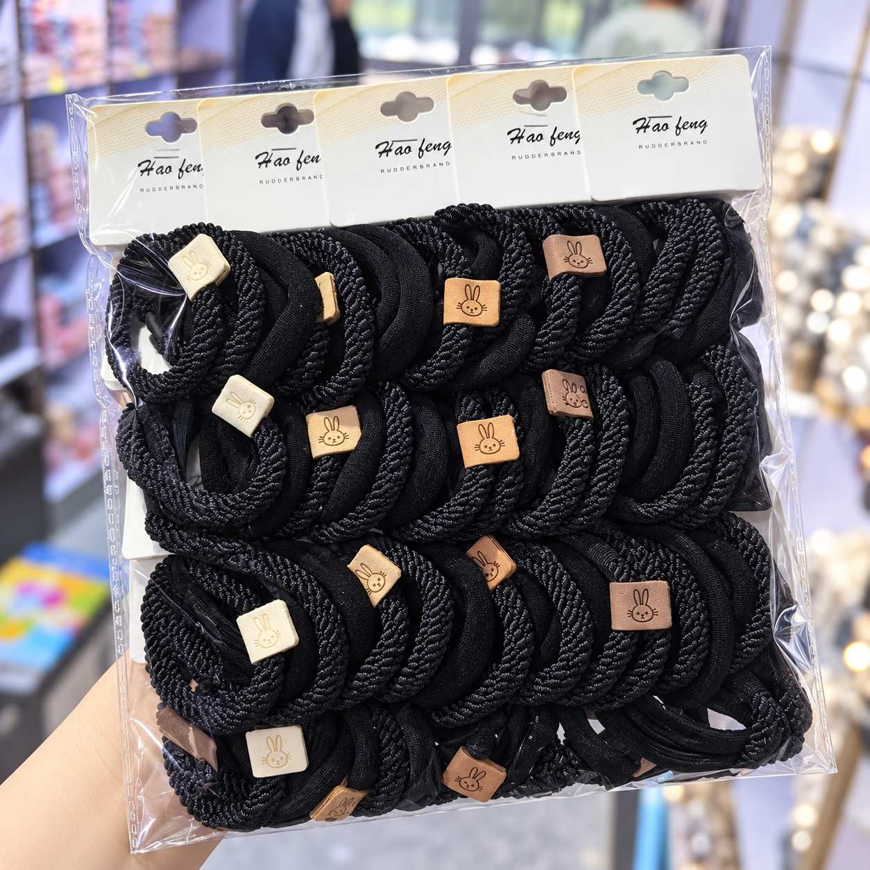 Rubber band Black Basic Hair Ties