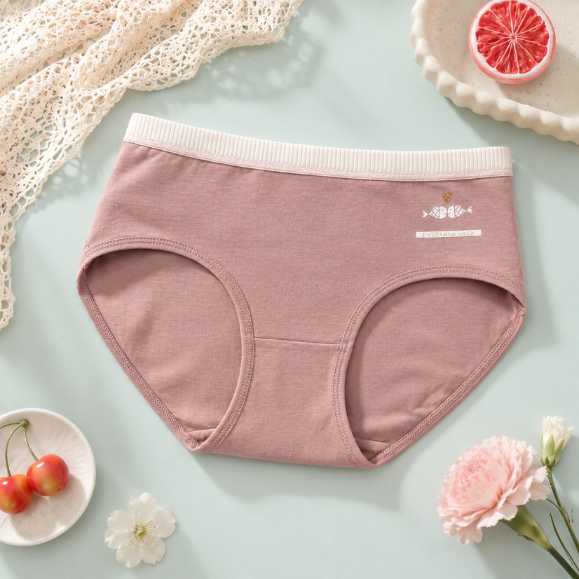Printed Women's Underwear Women's Cute Candy Fish Print Briefs, Contrast Waistband Comfortable Underwear