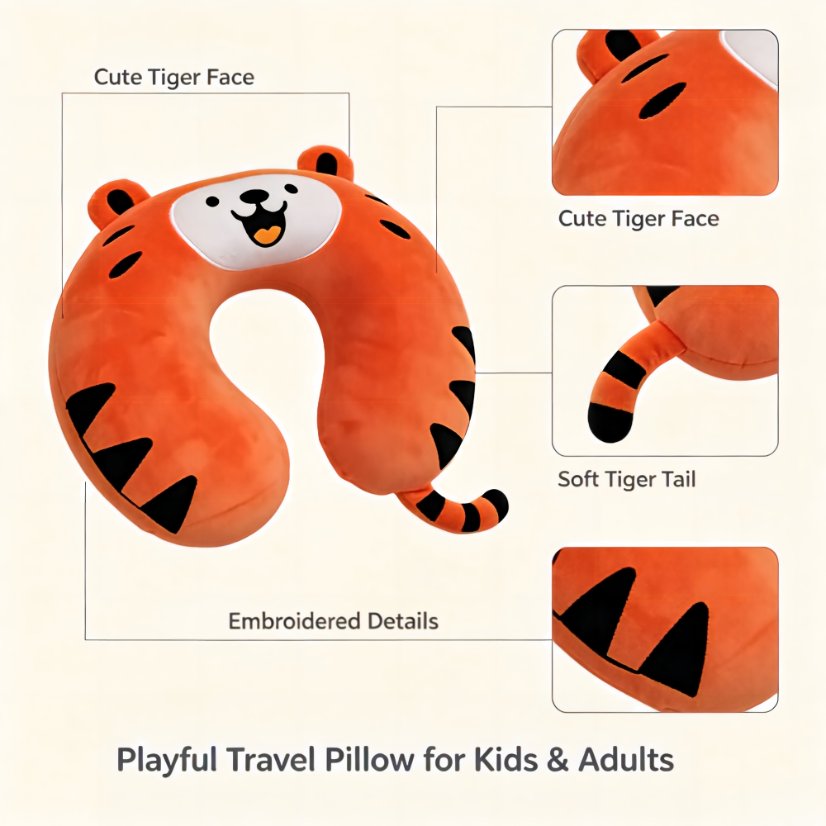 U-shaped pillow Cartoon Tiger Memory Foam U-Shaped Pillow