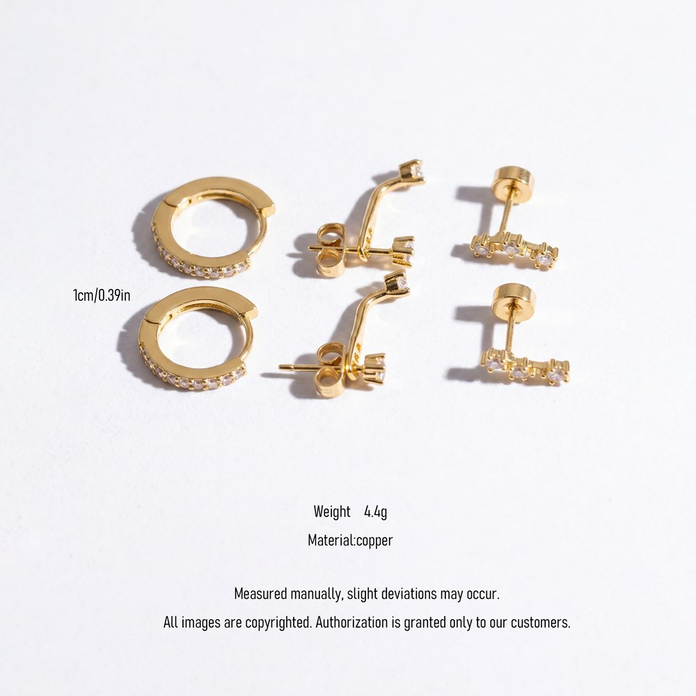 Copper Stud Earring Set Aurora Trio Earring Set