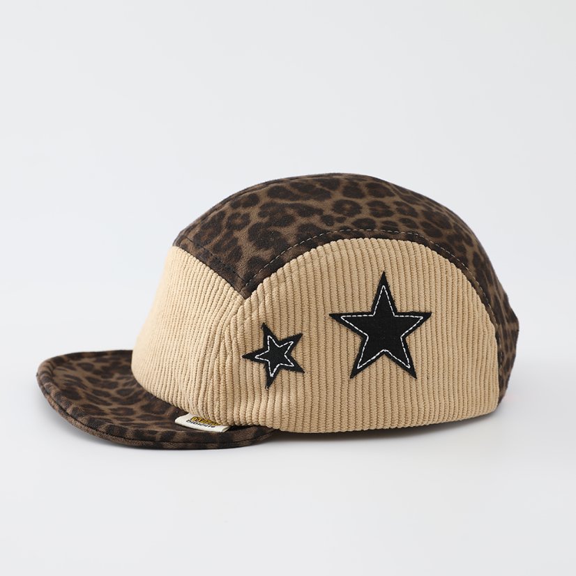 Autumn Style Leopard Print Corduroy Kids Star Baseball Cap
