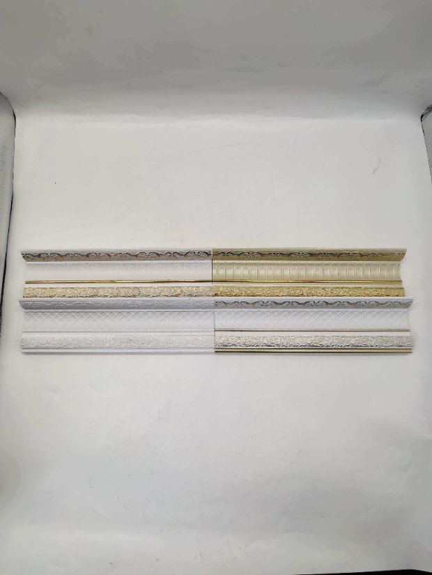 cornice PS European Gold Foil Crown Molding, Light Luxury Printed Ceiling Cornice Trim