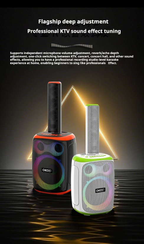 Karaoke Speaker System KP-8008/8009 Wireless Bluetooth Speaker – 120W High Power, Dual Microphones for Karaoke, Portable Audio System for Outdoor Use and Home Parties