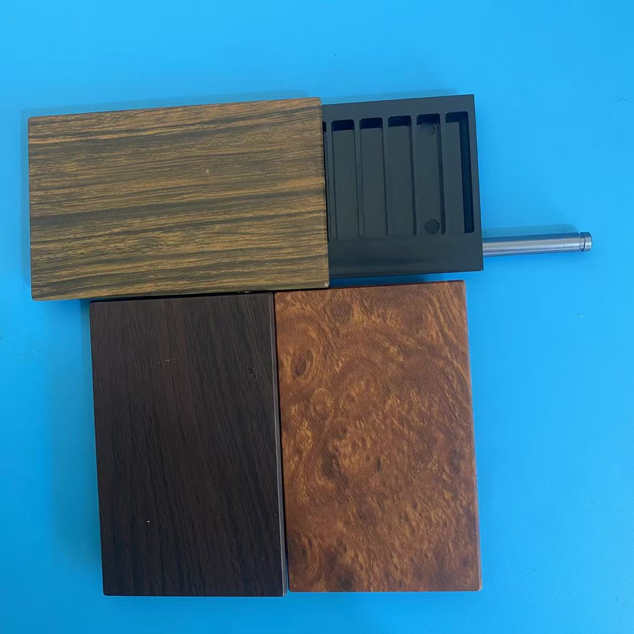 Slide-Case Storage Vintage Wood‑Grain Sliding Mini Box
