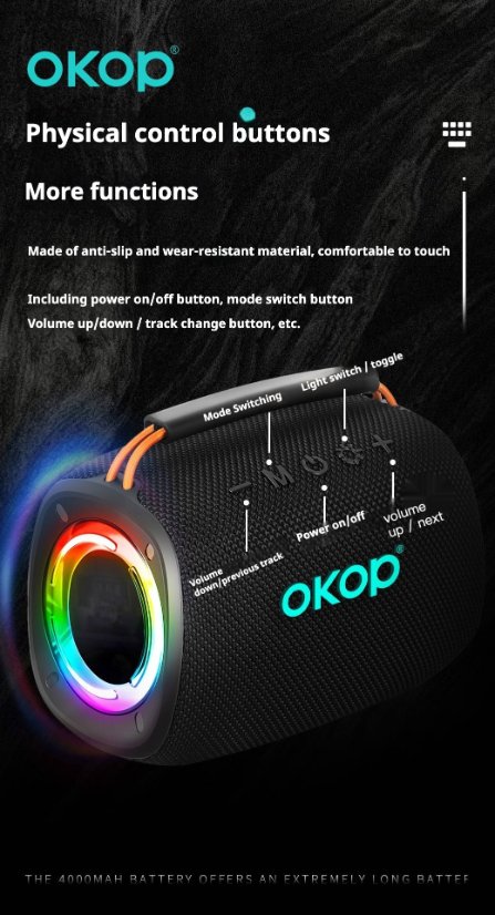 Portable Outdoor Bluetooth Speaker KP-590 Wireless Bluetooth Speaker