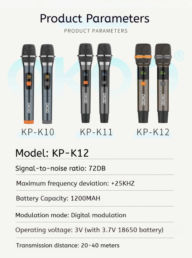 Handheld Microphone KP-K10/K11/K12 Universal Wireless Microphone