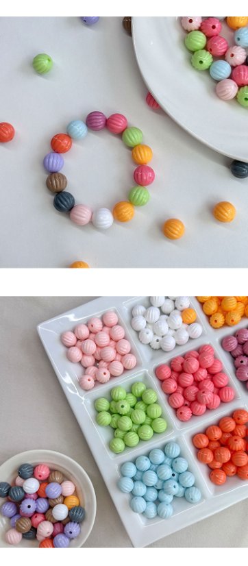 Solid Color Acrylic Beads 14mm pumpkin bead