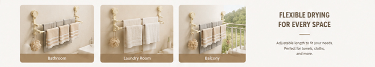 No-Drill Towel Rack Retractable Towel Rack