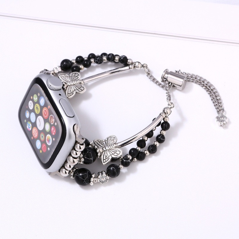 Watch strap Vintage Chanel-Style Beaded Strap for Apple Watch All Series