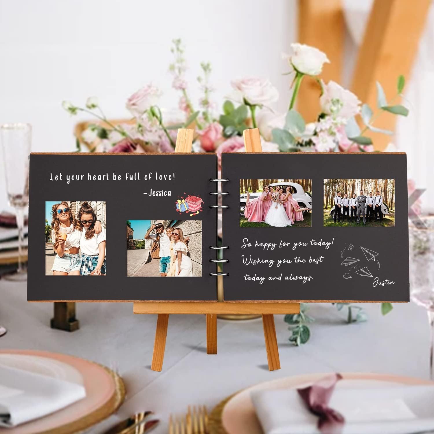Personalized Photo Album Wooden Personalized Guest Book Wedding Guest Sign-in Book