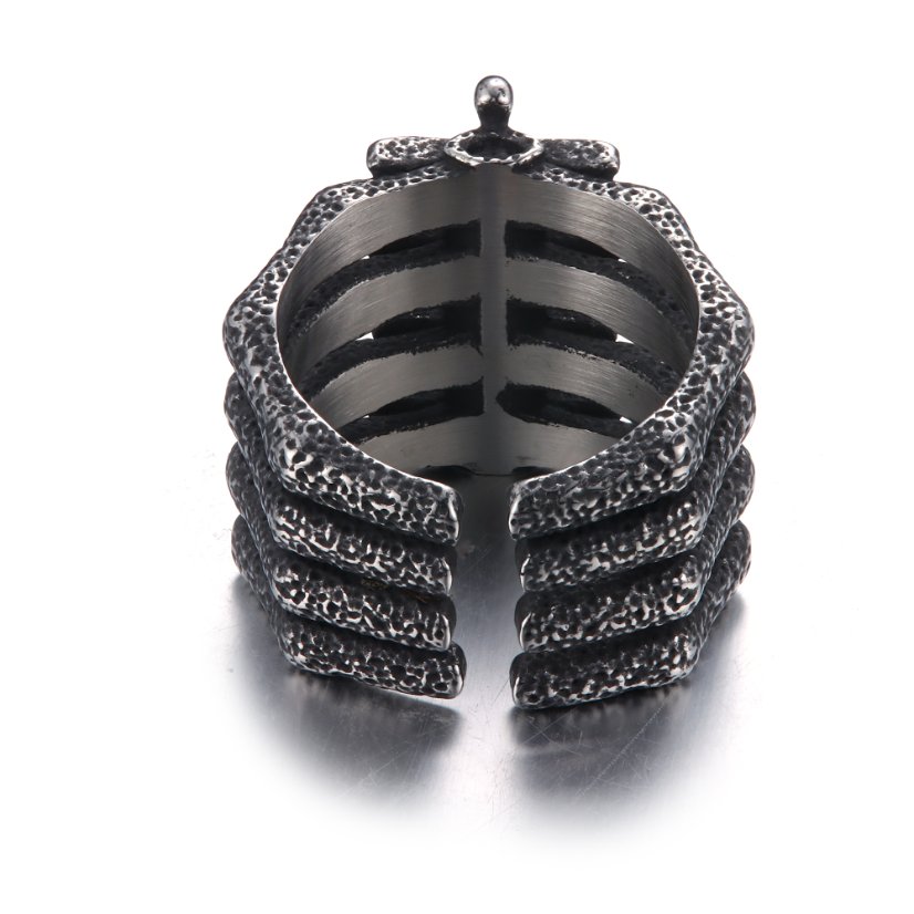 Rings Detailed Vertebrae Stainless Steel Ring