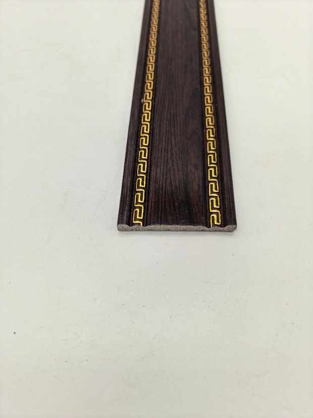 decor line PS Chinese Double-Side Hui Pattern Molding, Gold Inlay Wood Grain Frame Trim