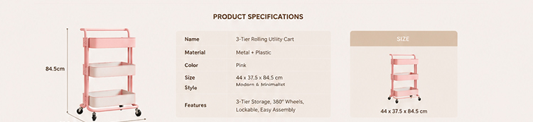 Light Luxury Trolley Utility Cart – Snack & Storage