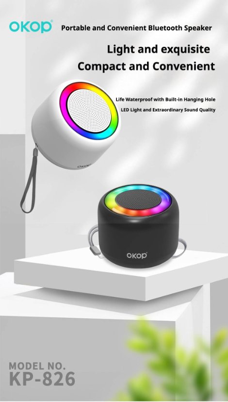 Portable Outdoor Bluetooth Speaker KP-826 Portable wireless bluetooth speaker