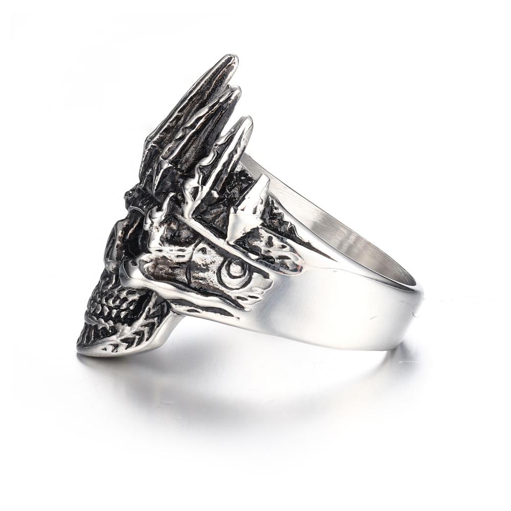 Rings Nobility King Crown Stainless Steel Skull Ring