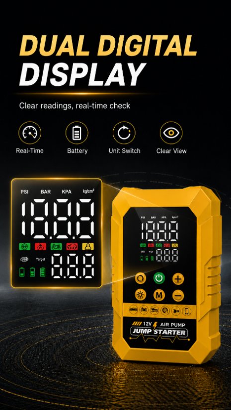 Vehicle-mounted air pump Jump Starter Air Pump(2-in-1 Jump Starter & Air Pump)