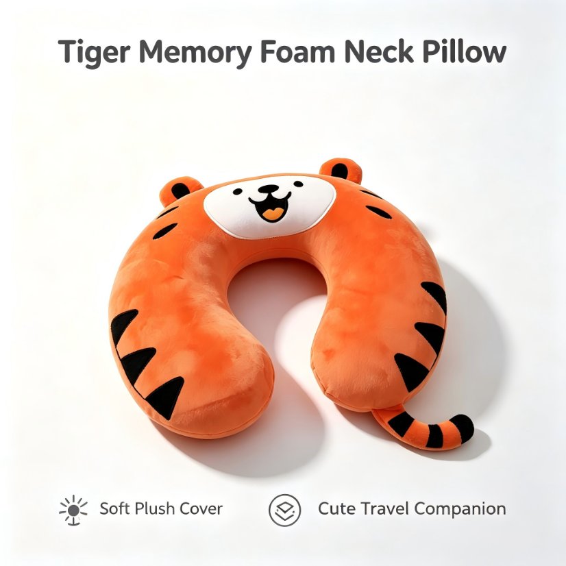 U-shaped pillow Cartoon Tiger Memory Foam U-Shaped Pillow