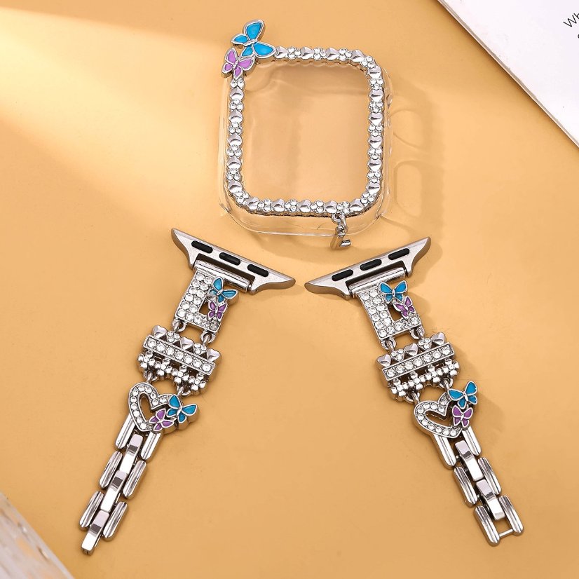 Alloy watch band 26-Letter Alphabet Rhinestone Strap Set for Apple Watch All Series