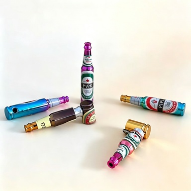 Novelty Storage Tubes Creative Miniature Wine‑Bottle Aluminum Storage Tube