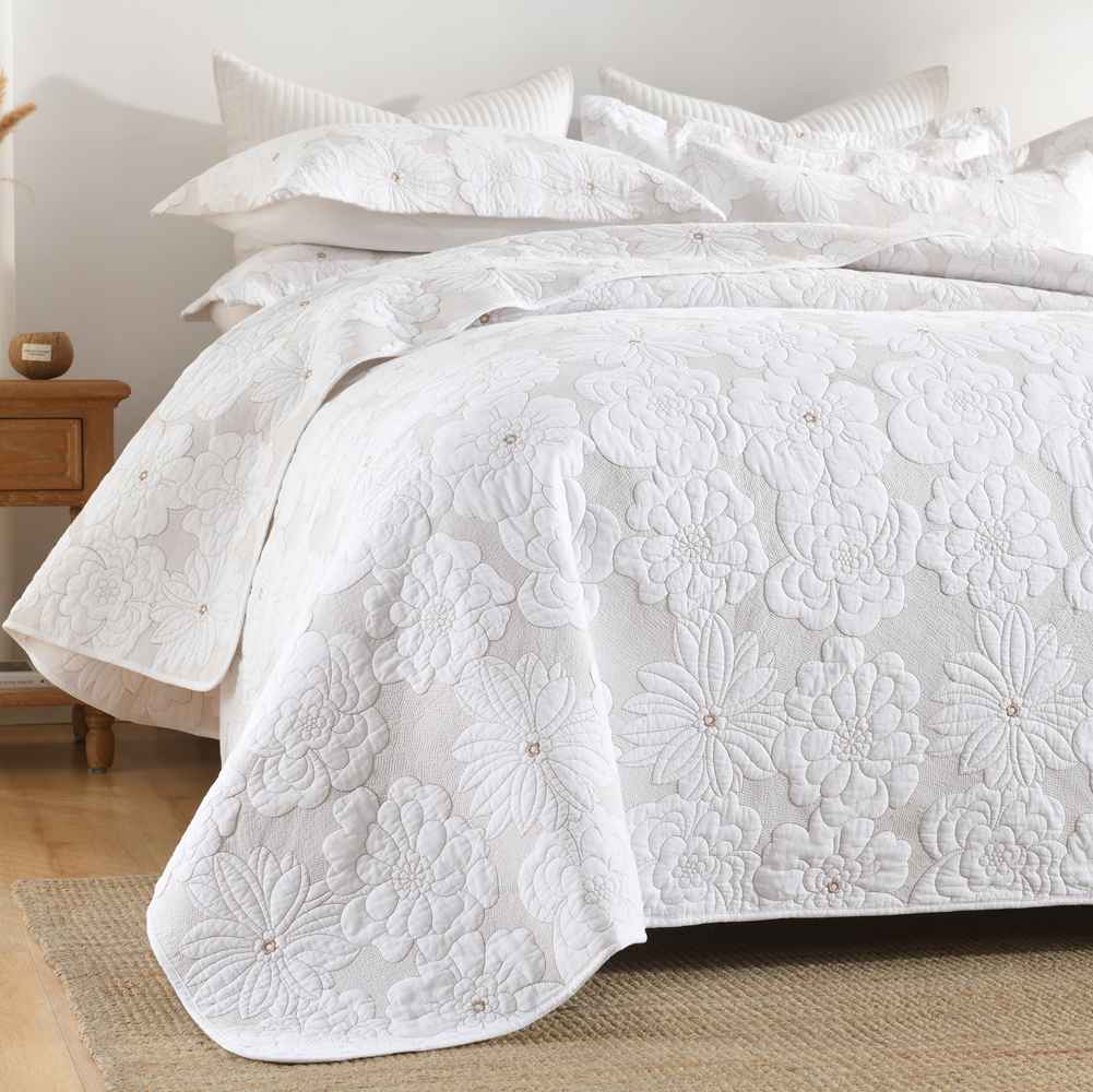 3-Piece Sets Encrypted Quilting Quilt Set Blossoms