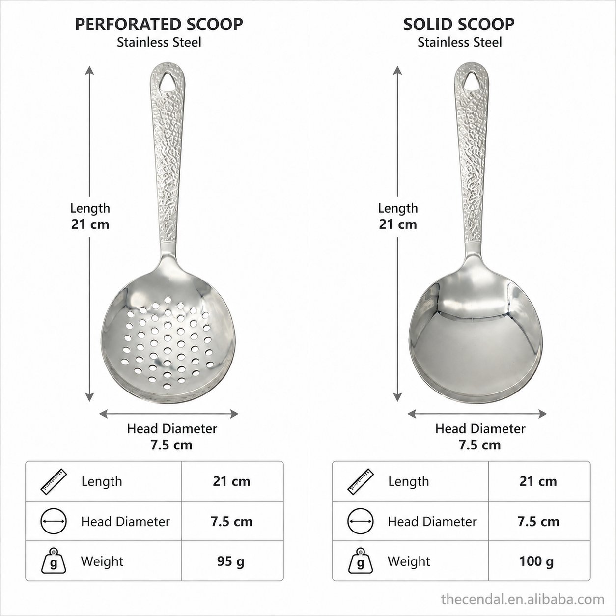 Kitchen Utensils Food-Grade 304 Stainless Steel Heart-Shaped Slotted Serving Spoon with Hanging Hole
