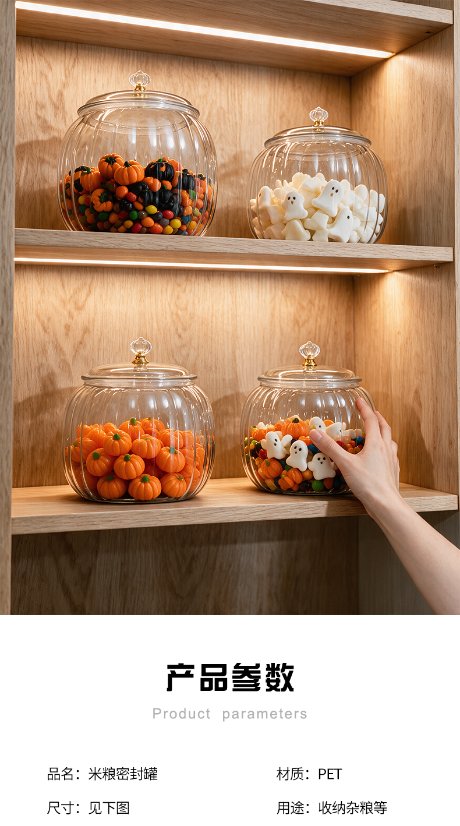Pumpkin-shaped airtight jar Pumpkin‑Shaped Airtight Jar 8011-8017