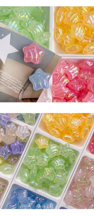 High-Quality UV Beads Light-changing wavy star beads