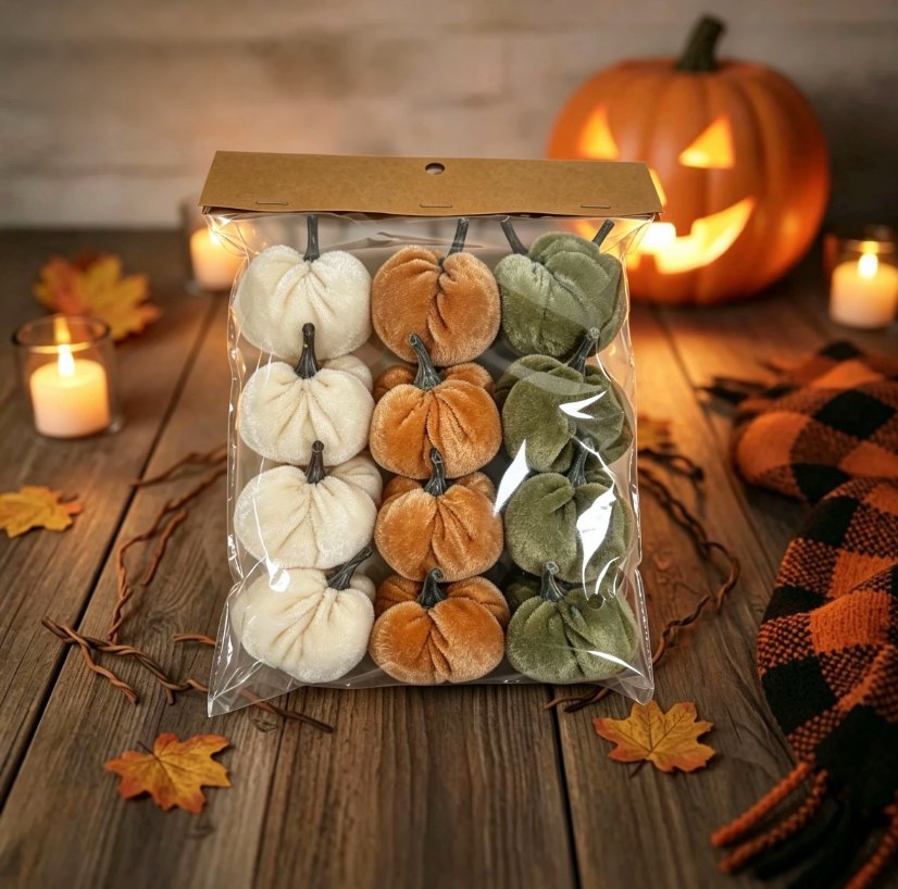 Fabric pumpkin ornament Velvet Mini Pumpkin Ornament