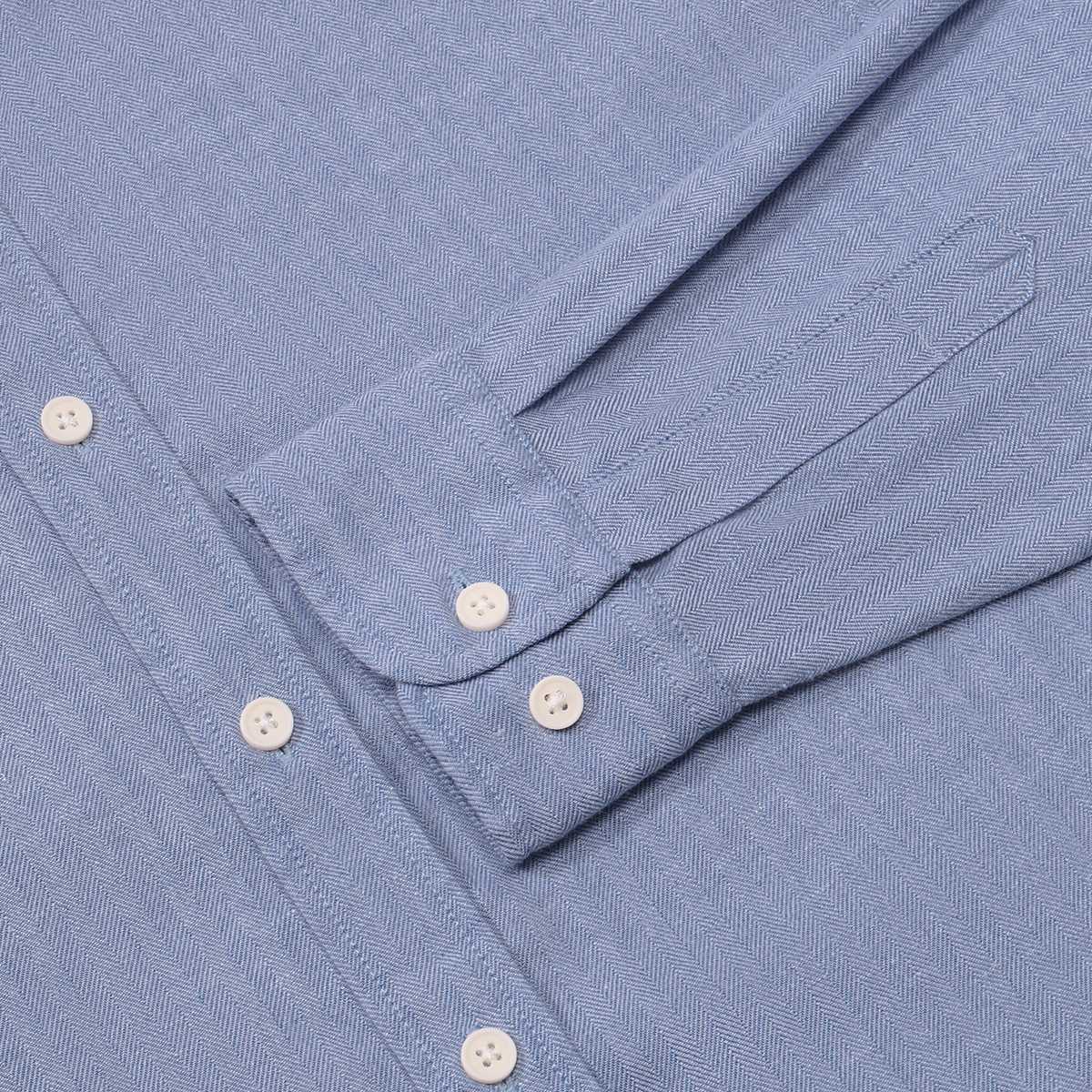 Casual Shirt Herringbone Button-Down Shirt