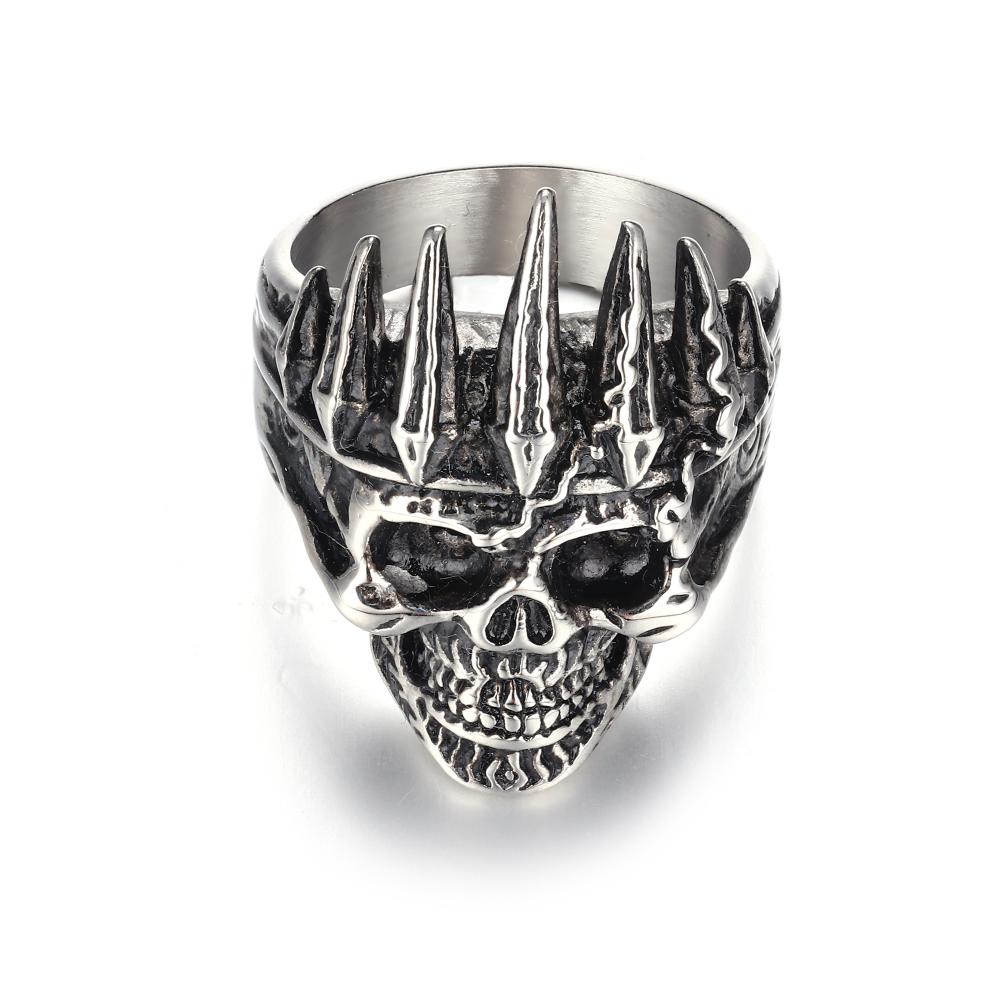 Rings Nobility King Crown Stainless Steel Skull Ring
