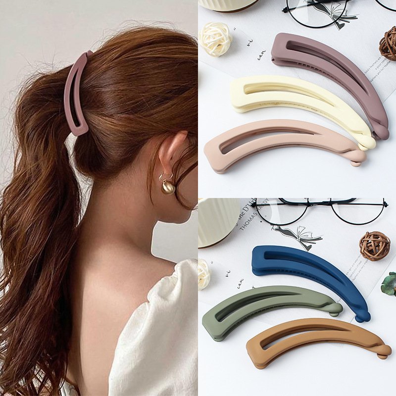 Banana Clip Large Vertical Matte Banana Clip, Simple Ponytail/Updo Hair Clip, Hair Accessories for Girls, Voluminous Look Clip