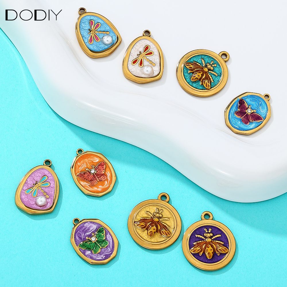 Charms DODY Enamel Insect Charms | 316L Stainless Steel 18K PVD Gold DIY Jewelry Charms