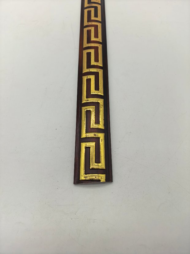 decor line PS Chinese Curved Hui Pattern Molding, Deep Carved Gold Highlight Frame Trim