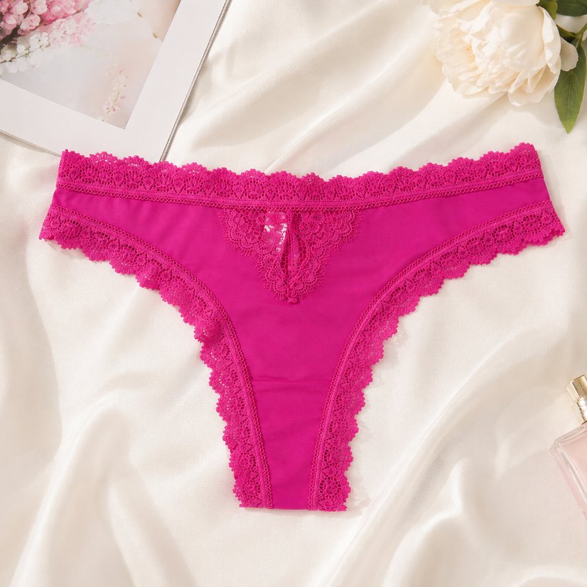Women's Thong Underwear Women's Lace Trim Thong, Sexy Floral Lace G-String Underwear