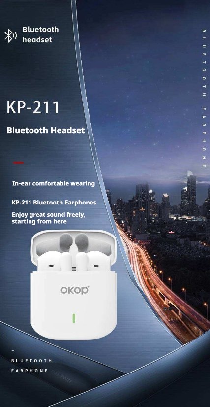 TWS Earbuds KP-211 Wireless Bluetooth semi-in-ear Earphones