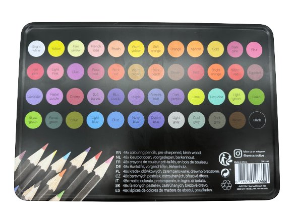 Colored pencils 48-Color Professional Colored Pencil Set – Metal Tin Box
