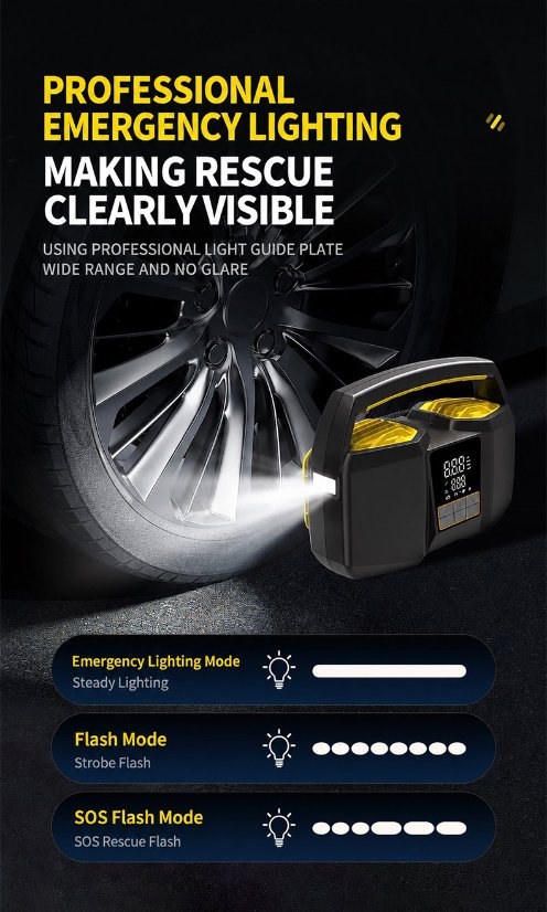 Vehicle-mounted air pump CARSUN Dual 25-Cylinder Wired Car Tire Inflator (12V Cigarette Lighter Version)