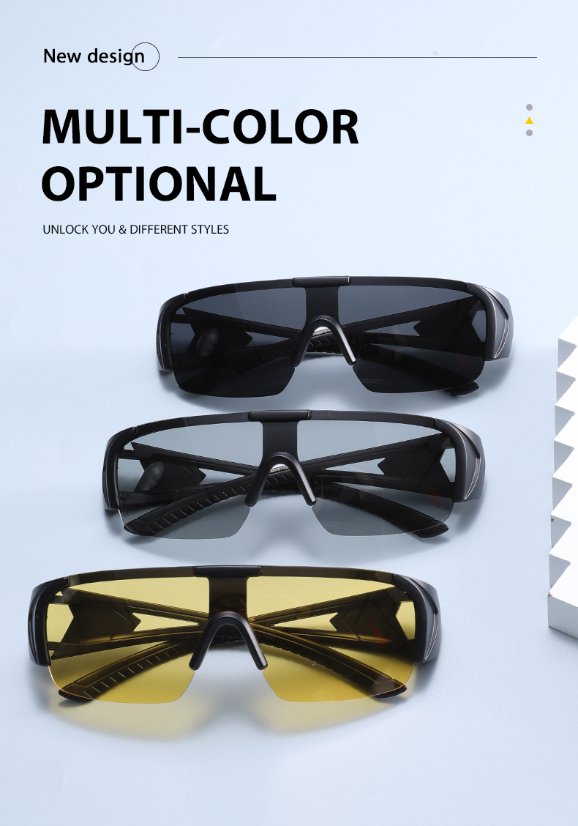 Sports Sunglasses 3538 Polarized Photochromic Clip-on Set